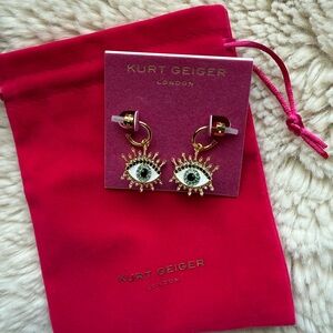 Kurt Geiger Evil Eye 🧿 Earrings New With Pouch Retail $68